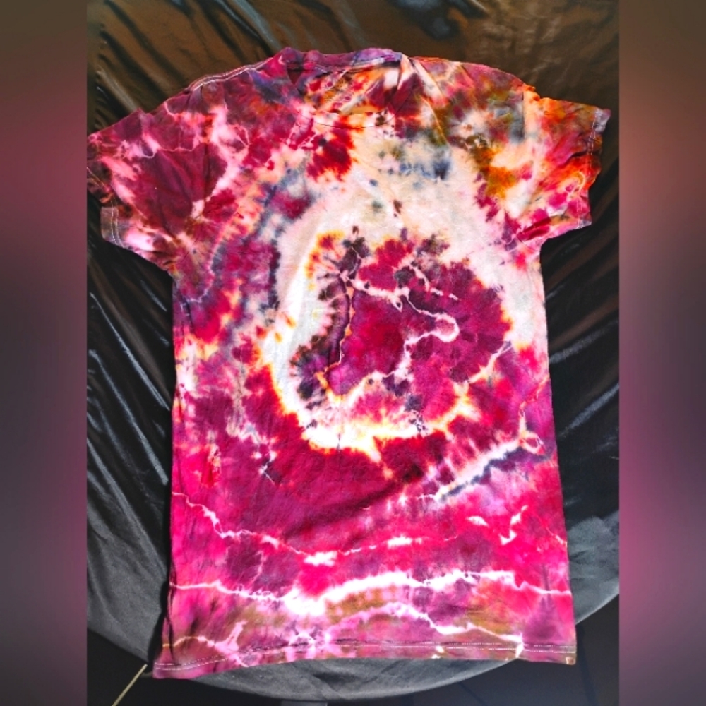 Handcrafted Red Wine Custom Tie-dyed Geode shirt size Large